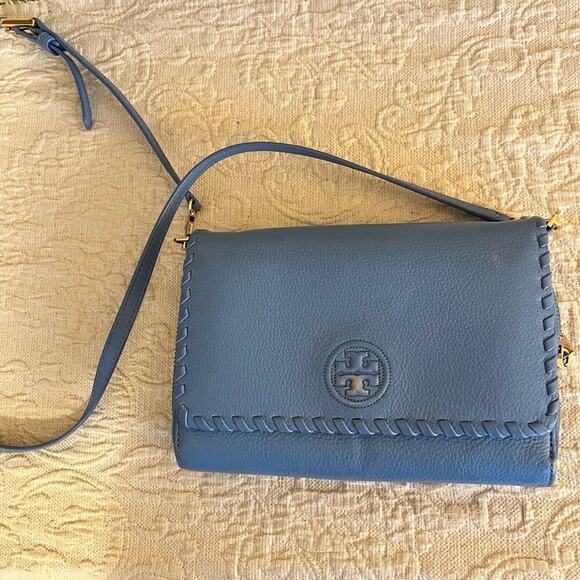 Tory Burch Handbags - Tory Burch Marion Leather Crossbody Bag Blue Classic Quiet luxury